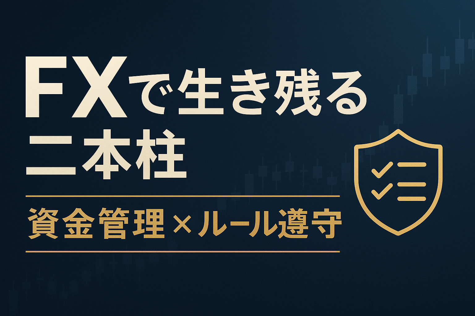 FXで生き残る力は「資金管理」と「ルール遵守」に尽きる――手法より先に固めるべき二本柱