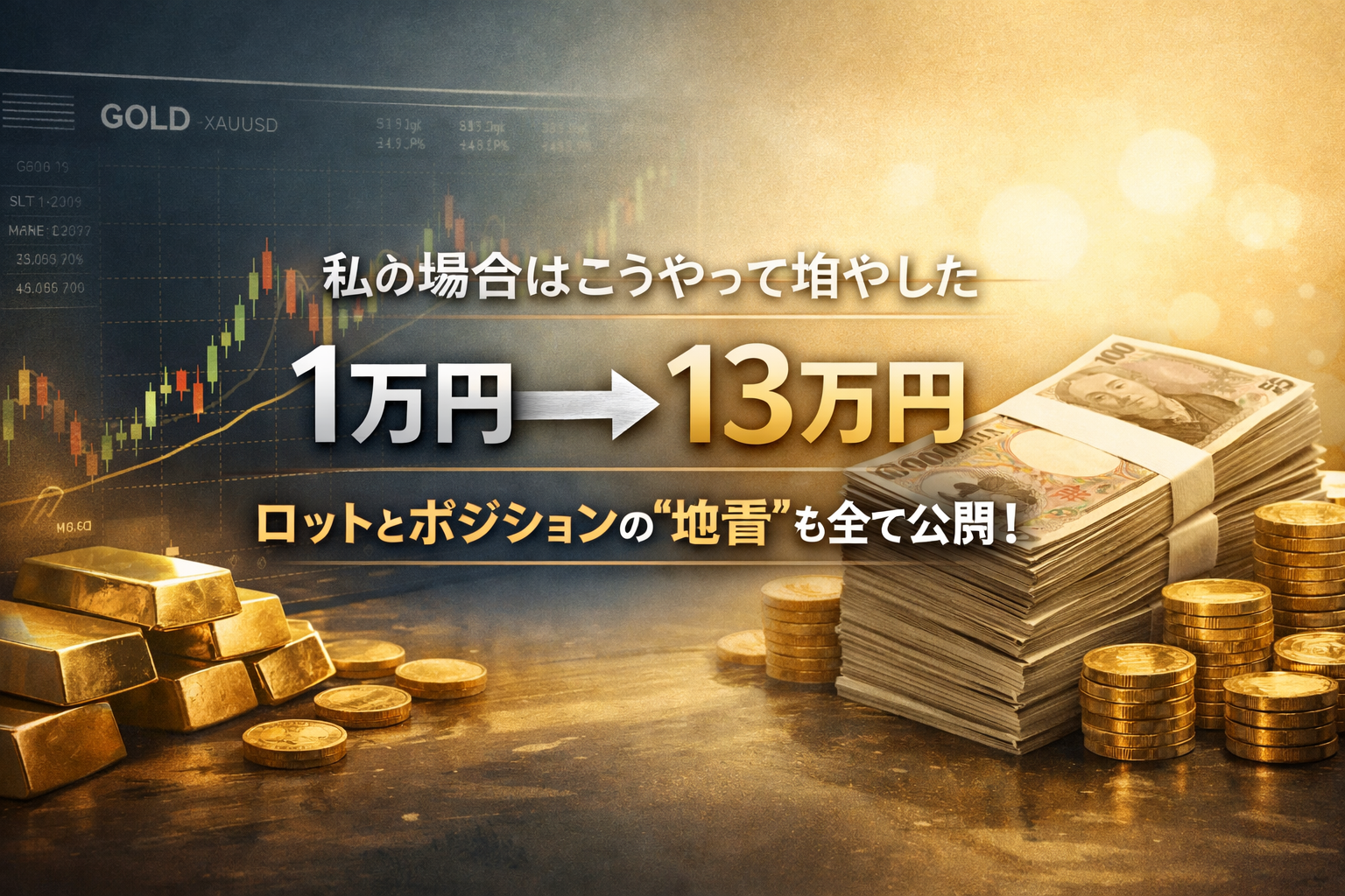 私の場合はこうやって増やした｜少額→増加（1万円→13万円）と“地雷”（ロット・ポジ）を全部書く